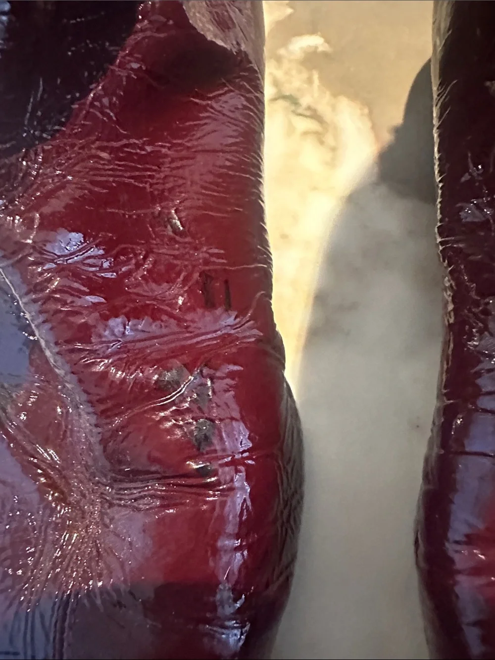 Sigerson Morrison Burgundy Patent Leather Pointed-Toe Mid-Calf Boots